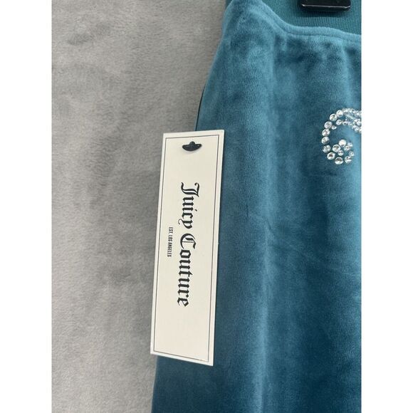 Urban Outfitters Juicy Couture OG Bling Velour Track Pants Size Medium Blue Y2K - Picture 9 of 11
